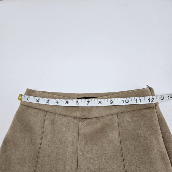Zara Women Faux Suede Leggins Size Small Color Brown Tan Elastic Waistband Comfy - Picture 7 of 13